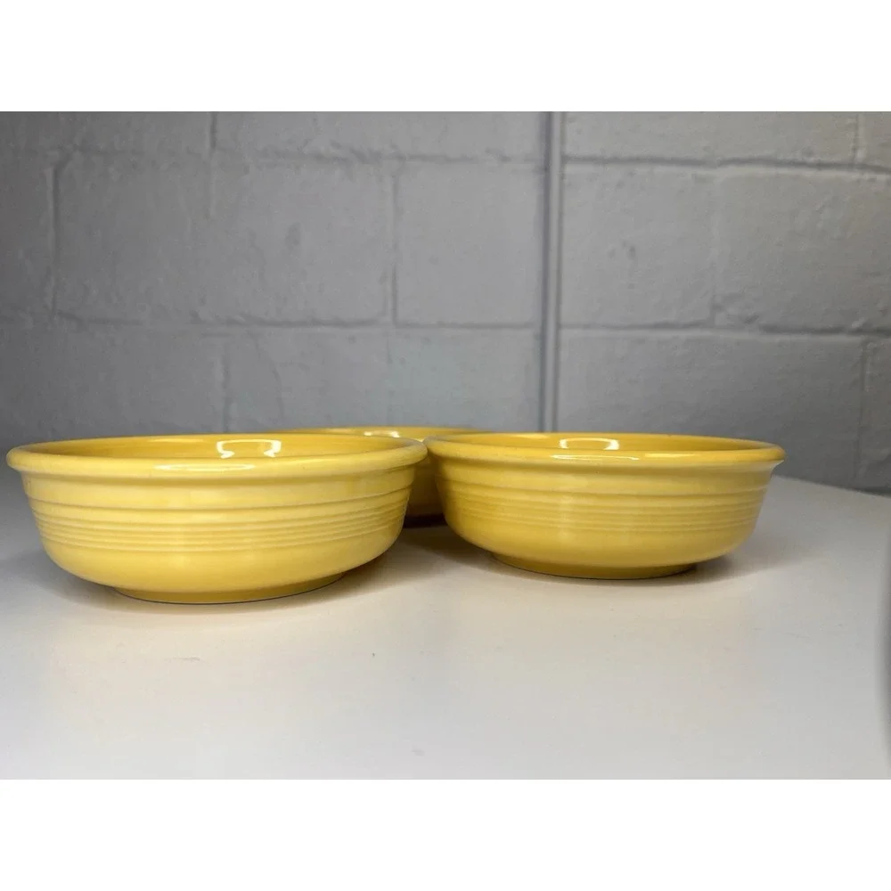 Set Of 3 Fiestaware Original Vintage Yellow (1936-1969) - 5.5